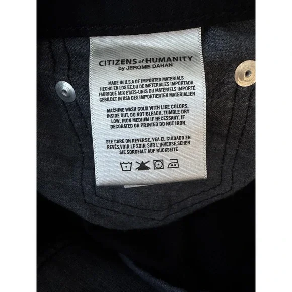 Citizens Of Humanity Jeans Mens 34x32 Black Denim Gage Classic Straight USA Made - Picture 2 of 11